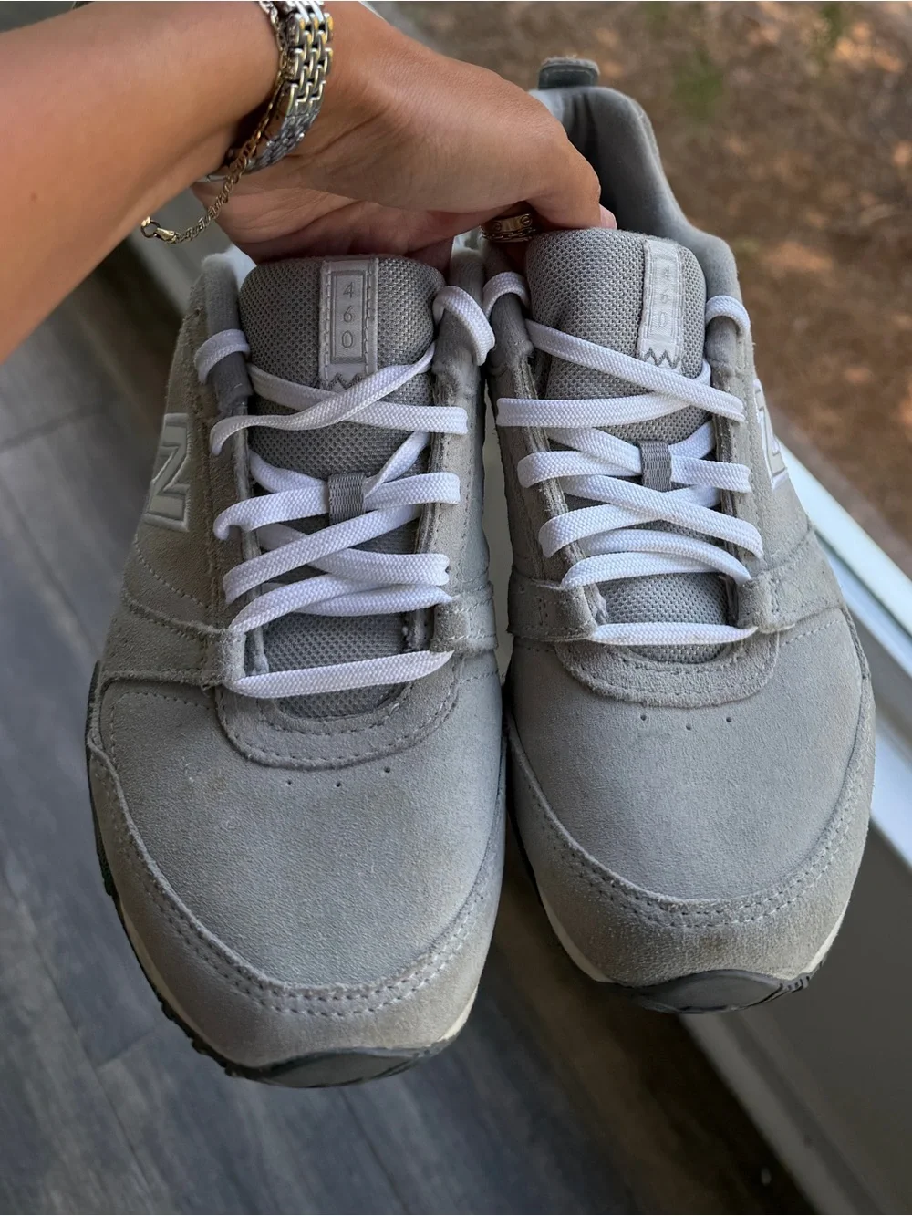 New Balance 466 white & gray sneakers sz women’s 8.5